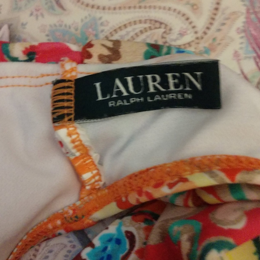 #3 Copy Lauren Ralph Lauren Paisley Print Bikini BOTTOM EUC - Picture 6 of 6